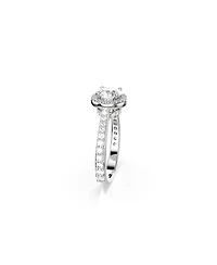 Swarovski Una Angelic Rhodium Plated Round Cut Ring