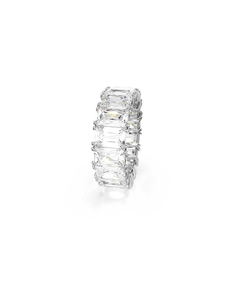 Swarovski Matrix Vittore Rhodium Plated Baguette Cut Ring