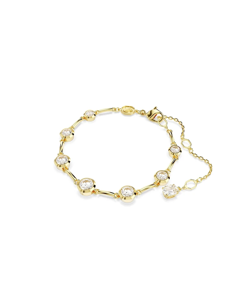 Swarovski Imber Mixed Round Cuts White Gold-Tone Plated Tennis Bracelet