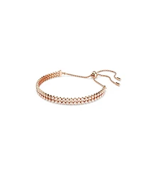 Swarovski Matrix Round Cut White Rose Gold-Tone Plated Tennis Bracelet