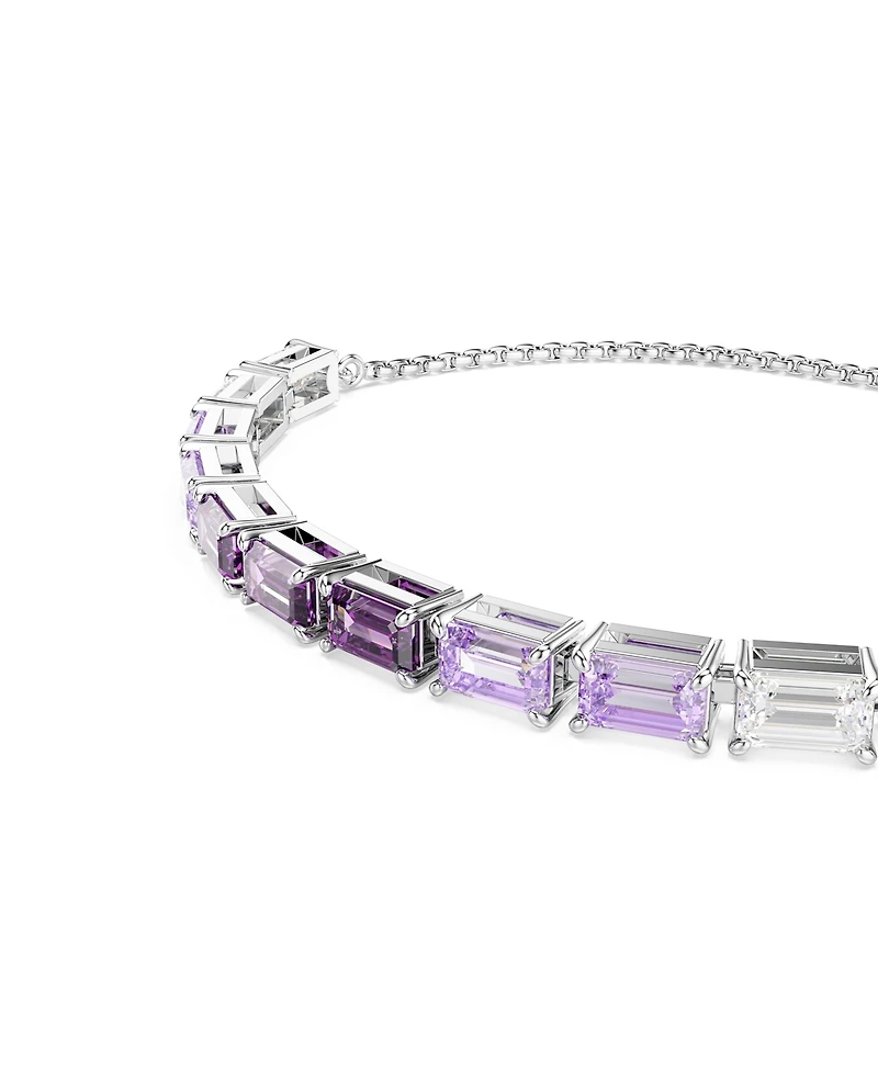 Swarovski Matrix Baguette Cut Purple Rhodium Plated Bracelet