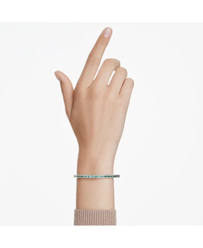 Swarovski Matrix Baguette Cut Rhodium Plated Bangle Bracelet