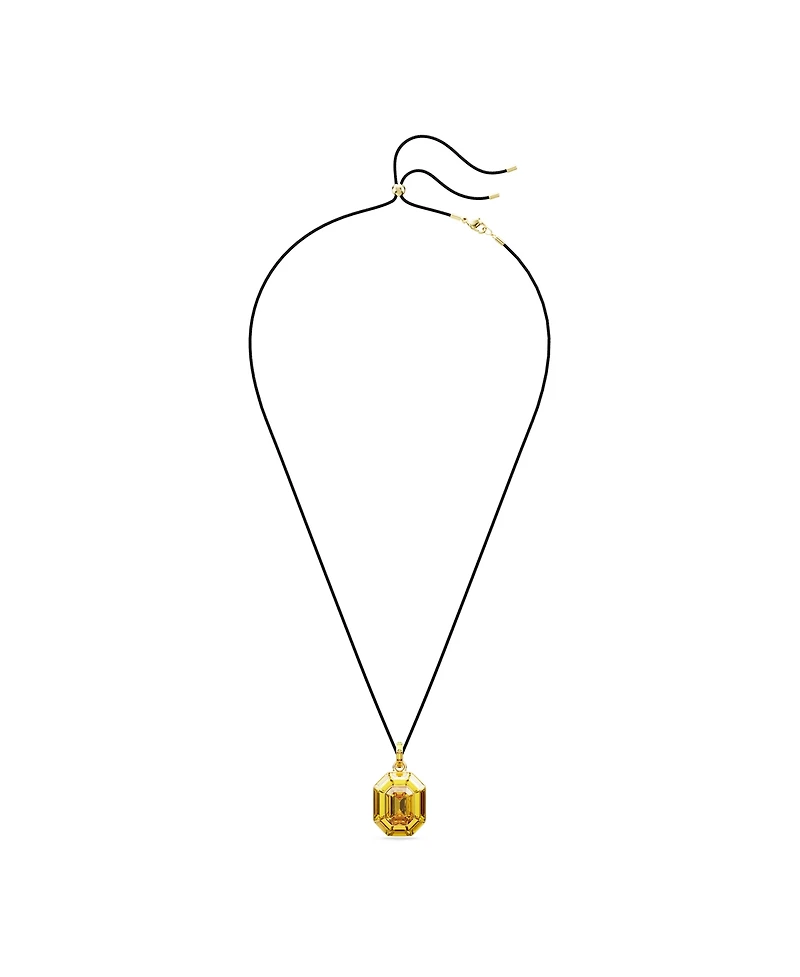 Swarovski Lucent Octagon shaped Yellow Gold-Tone Plated Pendant Necklace
