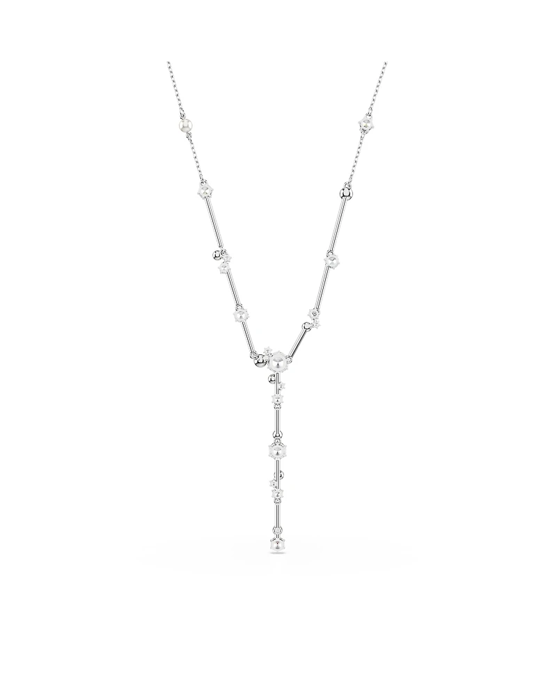 Swarovski Constella Round Cuts White Rhodium Plated Y Necklace