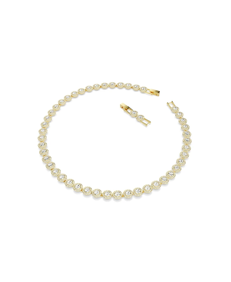 Swarovski Una Angelic Round Cut White Gold-Tone Plated Tennis Necklace