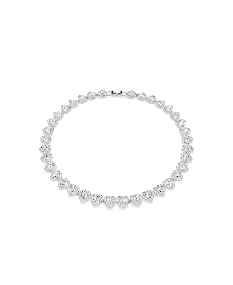 Swarovski Ariana Grande x Swarovski Mixed Cuts Heart White Rhodium Plated Tennis Necklace