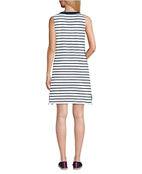Lands' End Women's Tall Cotton Jersey Notch Neck Dress