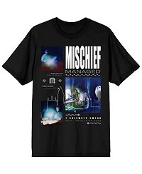 Harry Potter Big & Tall Hedwig Mischief Managed Black Graphic Tee Shirt-4XL