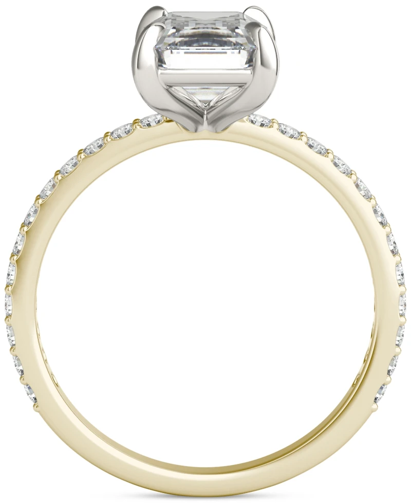 Charles & Colvard Moissanite Classic Basket Solitaire Engagement Ring (3 ct. t.w.) in Two-Tone 14k Gold