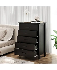 Modern 5-Drawer Chest Dresser for Bedroom or Entryway Storage and Organization