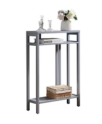 Kings Brand Furniture Bisbee Wood Console Table with 2 Open Storage Shelves, Narrow & Minimalist Sofa Table, Entryway Perfect for Hallway, Behin