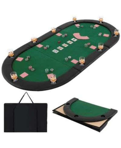 Slickblue Foldable Poker Table Top 84 X 42 Inch For 10 Players Padded
