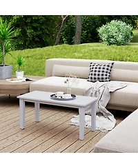 Outsunny Hdpe Outdoor Table, Recgle Slatted Patio Table,