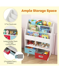Kids Bookshelf with Open Compartment for Toddlers Easy Access to Books and Toys