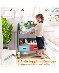 Kids Bookshelf with Open Compartment for Toddlers Easy Access to Books and Toys