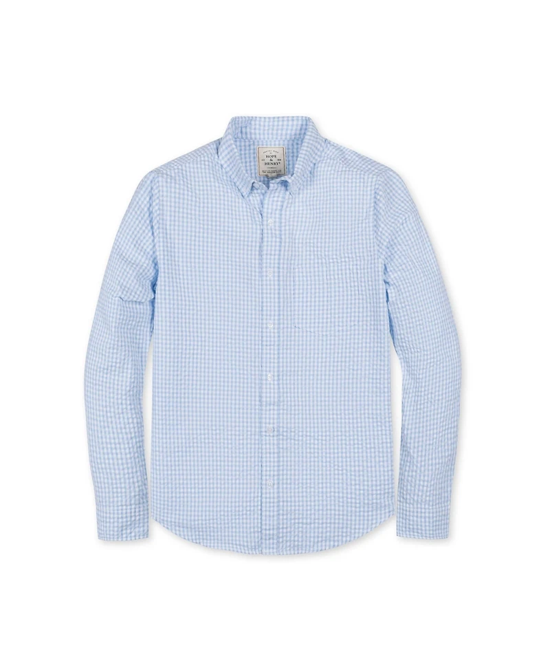 Hope & Henry Men's Organic Cotton Seersucker Button Down Shirt