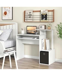 Home Office Computer Desk Space-saving Study Writing with Keyboard Tray