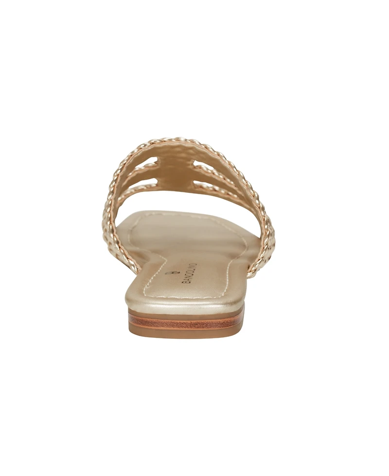 Bandolino Women's Sumer Woven Caged Flat Slide Sandals