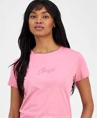 Boss Orange Women's Crewneck Embellished-Logo T-Shirt