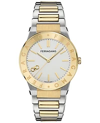 Ferragamo Men's Swiss Sapphire Logo Two-Tone Stainless Steel Bracelet Watch 41mm