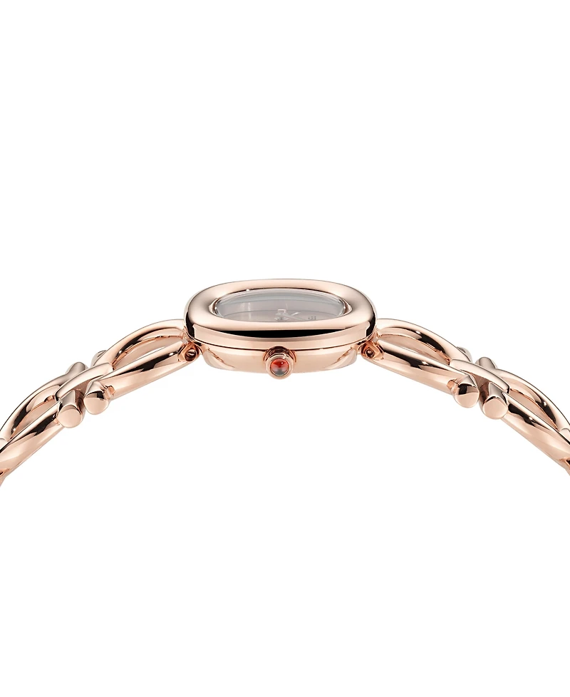 Ferragamo Women's Swiss Double Gancini Rose Gold Ion Plated Link Bracelet Watch 25mm