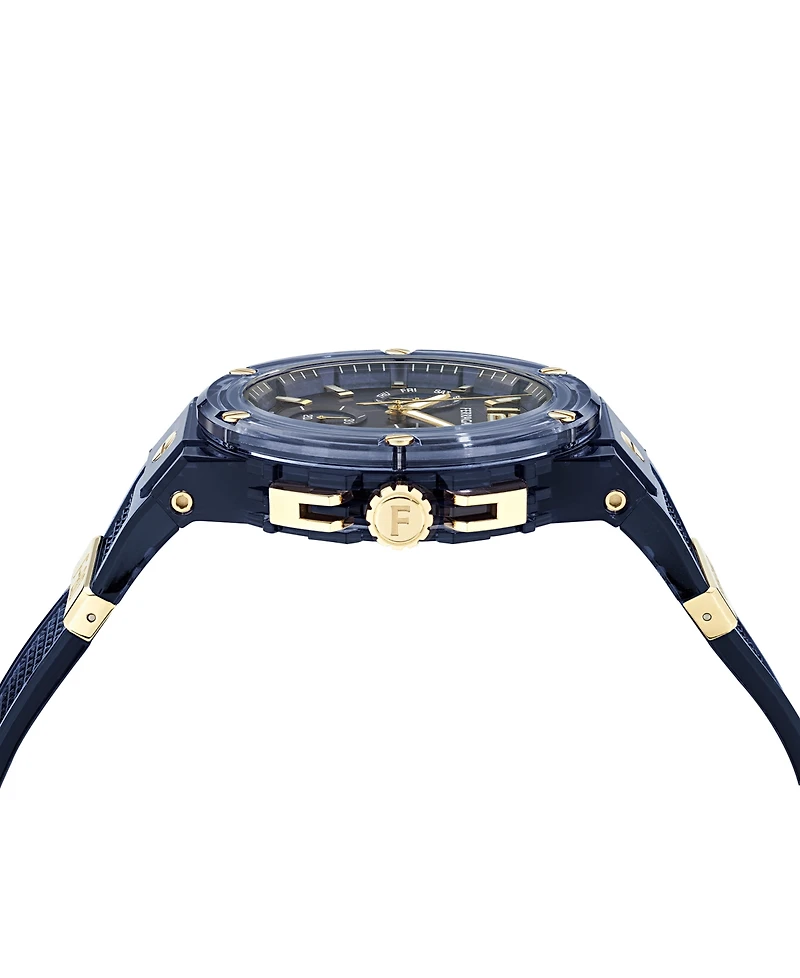 Ferragamo Men's Swiss Chronograph F-80 Translucent Polyurethane Strap Watch 44mm