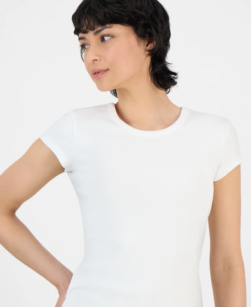 Boss Orange Women's Crewneck Cutout-Back Cap-Sleeve Top