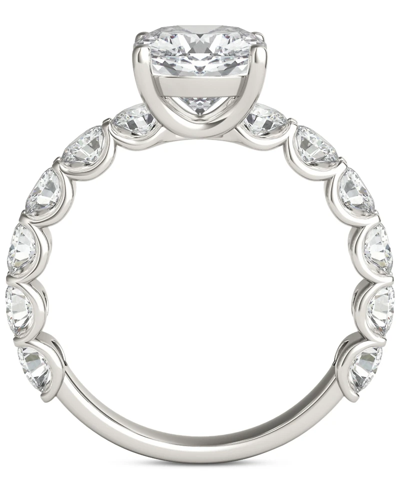 Charles & Colvard Moissanite Cushion Round Engagement Ring (3-1/2 ct. t.w. Diamond Equivalent) 14k White Gold