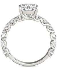 Charles & Colvard Moissanite Cushion Round Engagement Ring (3-1/2 ct. t.w. Diamond Equivalent) 14k White Gold