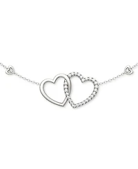 Charles & Colvard Moissanite Linked Hearts Pendant Necklace (3/8 ct. t.w.) in Sterling Silver, 18"