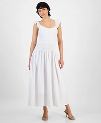 And Now This Women's Flutter-Sleeve Smocked Midi Dress