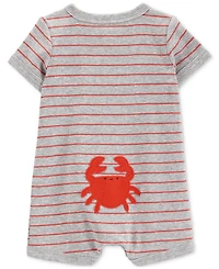 Carter's Baby Boys Crab Striped Short-Sleeve Romper