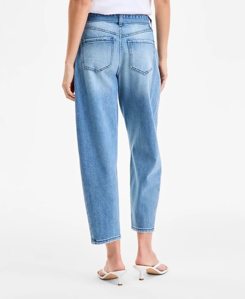 Bar Iii Women's High-Rise Barrel-Leg Jeans, Exclusively at Macy's