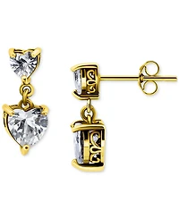 Giani Bernini Cubic Zirconia Heart Drop Earrings (3-1/10 ct. t.w.) 18k Gold over Sterling Silver (Also Available Silver)