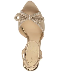 Jessica Simpson Women's Nolira Two-Piece Rhinestone Bow Dress Sandals