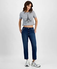 Tinseltown Juniors' Mid-Rise Carpenter Slim Straight Jeans