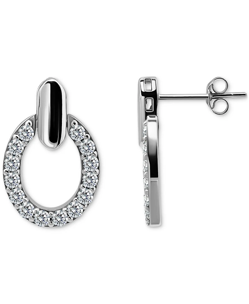Giani Bernini Cubic Zirconia Round Earrings (1-1/2 ct. t.w.) 18k Gold over Sterling Silver (Also Available Silver)
