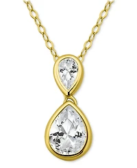 Giani Bernini Cubic Zirconia Pear Pendant Necklace (3-3/4 ct. t.w.) Sterling Silver, 16" + 2" extender