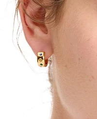Kate Spade New York Small Pave Chunky Huggie Hoop Earrings, 0.5"