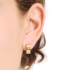 Kate Spade New York Small Pave Chunky Huggie Hoop Earrings, 0.5"