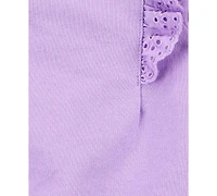 Carter's Baby Girls Cotton Bodysuit, Flutter Top & Shorts, 3 Piece Set