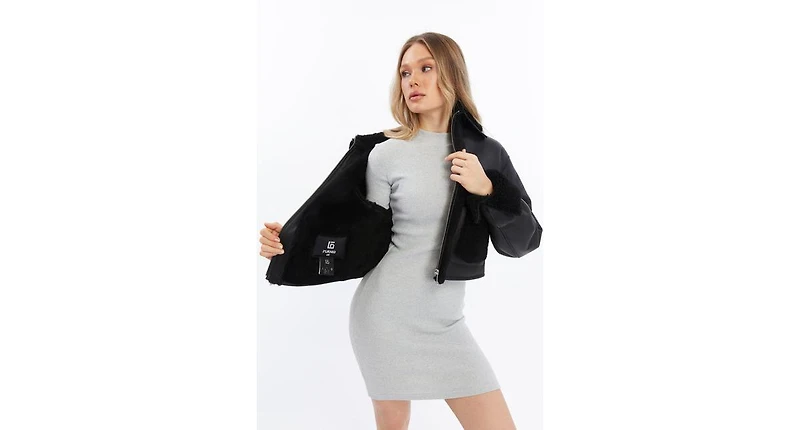 Furniq Uk Women's Genuine Shearling Jacket