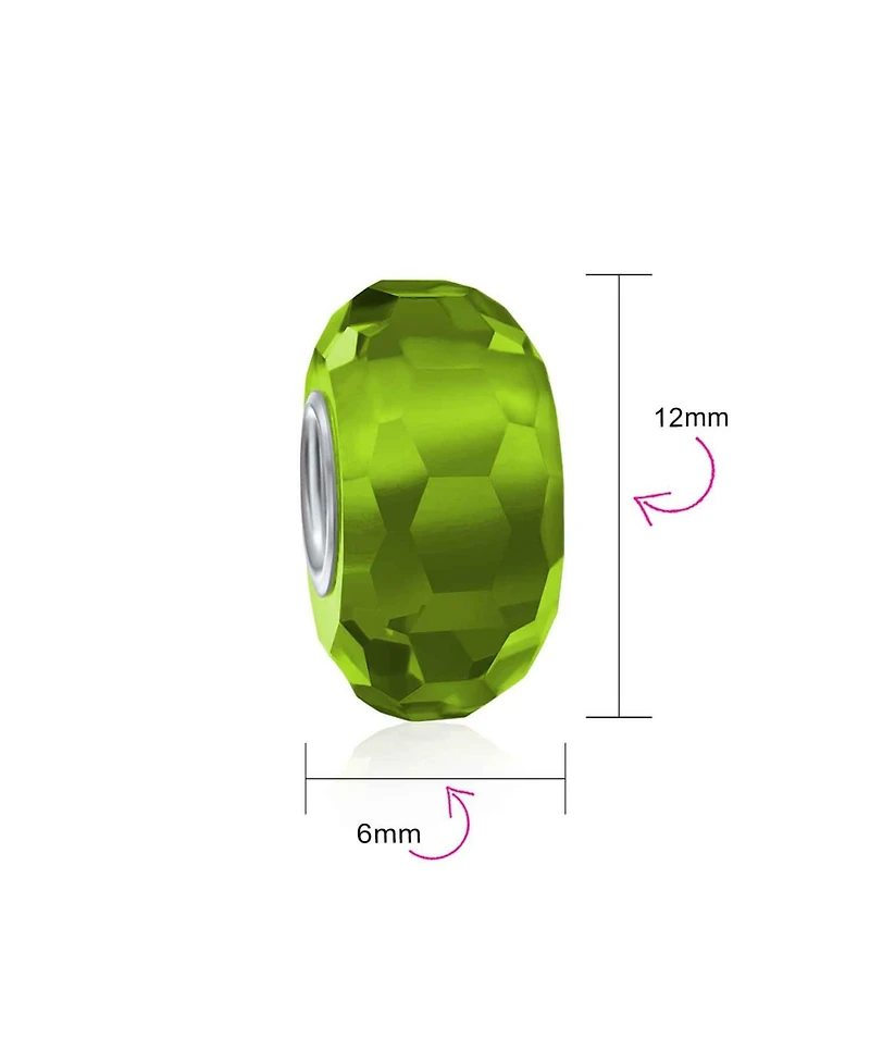 Bling Jewelry Faceted Murano Glass Charm Bead with Sterling Silver Core