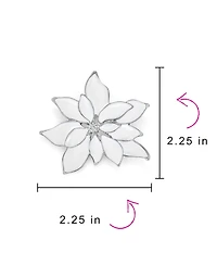 Bling Jewelry Large Statement Flower Holiday Brooch Pin Red Enamel Poinsettia Christmas Scarf