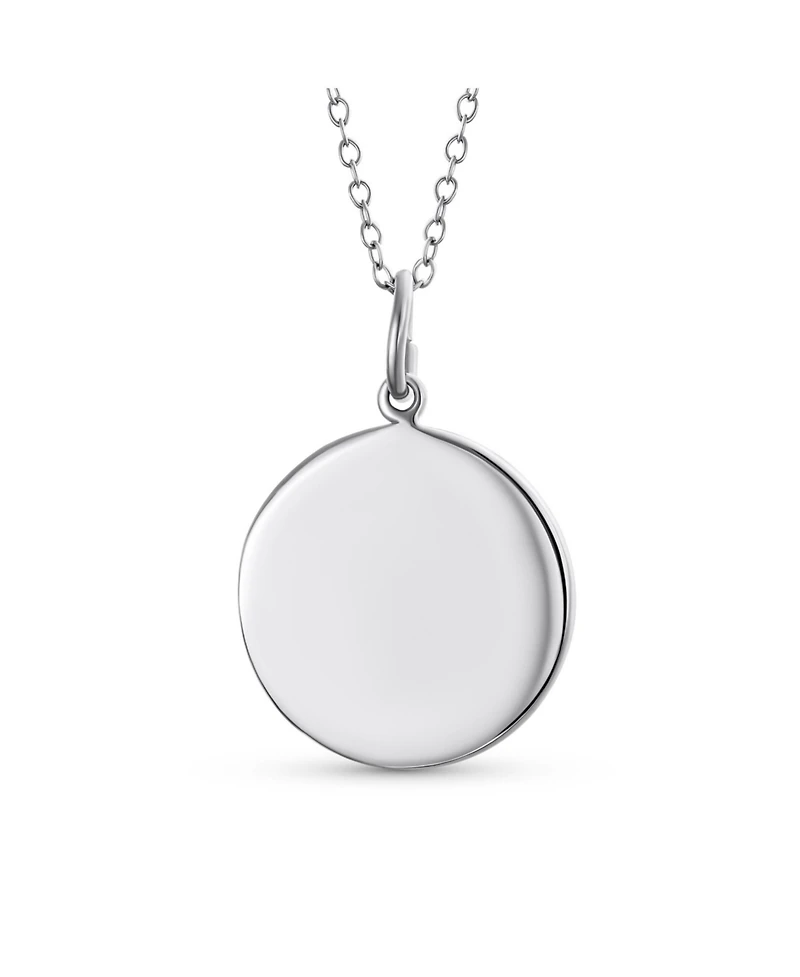 Bling Jewelry Oval Religious Medal Virgin Mary Pendant Necklace in Sterling Silver