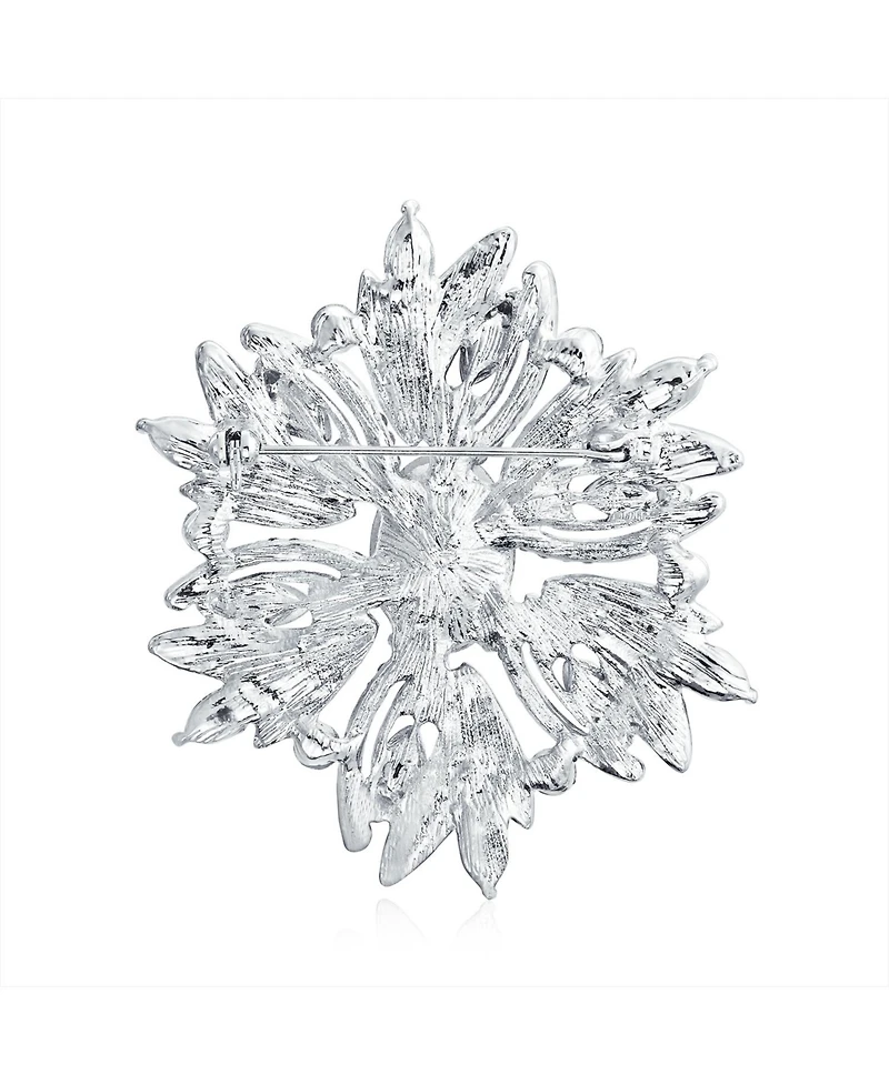 Bling Jewelry Crystal Flower Art Deco Brooch Pin Scarves