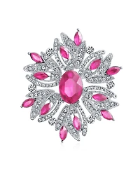 Bling Jewelry Crystal Flower Art Deco Brooch Pin Scarves
