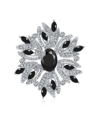 Bling Jewelry Crystal Flower Art Deco Brooch Pin Scarves