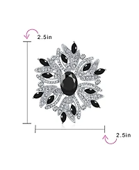 Bling Jewelry Crystal Flower Art Deco Brooch Pin Scarves