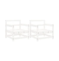 Patio Chairs 2 pcs White Solid Wood Pine